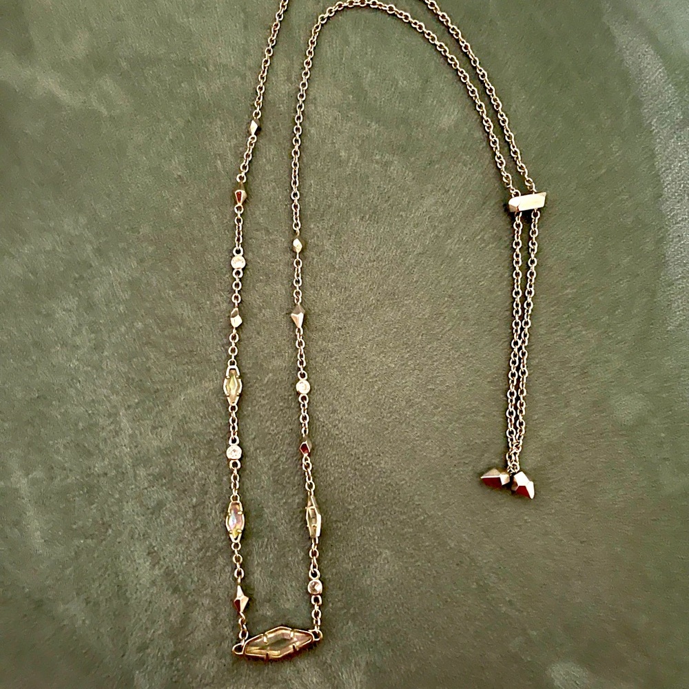 Kendra Scott Adjustable Silver & Clear Necklace